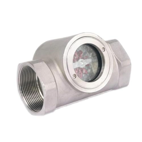 YYVFLAUX 2" BSPP Female 304 Stainless Steel Window Sight Flow Indicator with Impeller 2.5 Mpa von YYVFLAUX