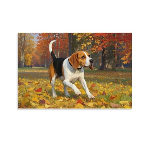 YYVKPMLXC BAdler Dog Leinwand Bilder Herbstlandschaft Leinwandkunst Modern Gemälde Home Deko Schlafzimmer Wohnung Dekorieren 08x12inch(20x30cm) von YYVKPMLXC