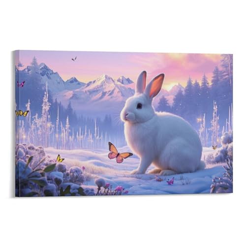 YYVKPMLXC Himalaya-Hase Kunstdruck Auf Leinwand Winterlandschaft Wandkunst Abstrakt Gemälde Geschenk Zum Geburtstag Wohnzimmer Heimdekoration 12x18inch(30x45cm) von YYVKPMLXC