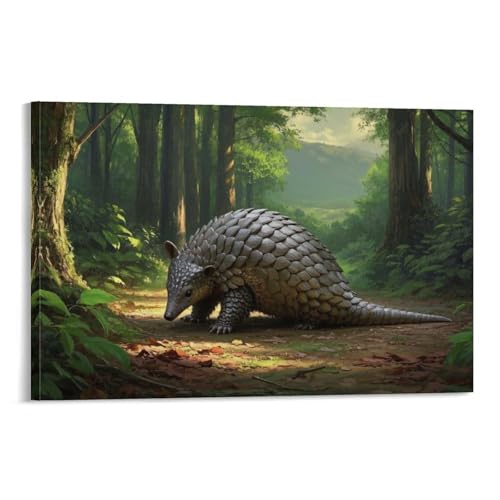 YYVKPMLXC Kleines Schuppentier Leinwand Bilder Wildtiere Leinwandkunst Ästhetisch Gemälde Home Deko Esszimmer Wanddekoration 12x18inch(30x45cm) von YYVKPMLXC