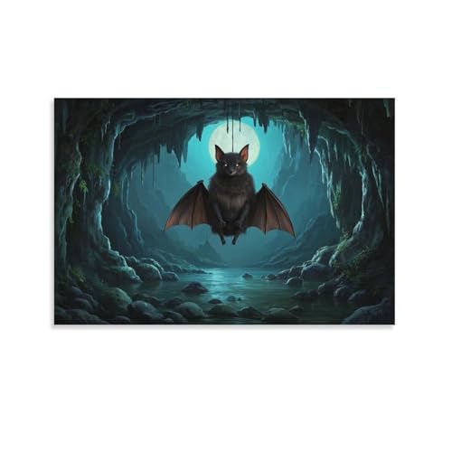 YYVKPMLXC Kunstdruck Auf Leinwand Kleine Fledermaus Ölgemälde Höhle Leinwandmalerei Abstrakt Gemälde Schlafzimmer Wandbild Heimdekoration 16x24inch(40x60cm) von YYVKPMLXC
