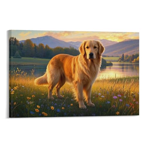 YYVKPMLXC Labrador Retriever Ölgemälde Auf Leinwand Seeluft Leinwandkunst Modern Gemälde Home Deko Esszimmer Kunstwerk Für Badezimmer Büro 16x24inch(40x60cm) von YYVKPMLXC