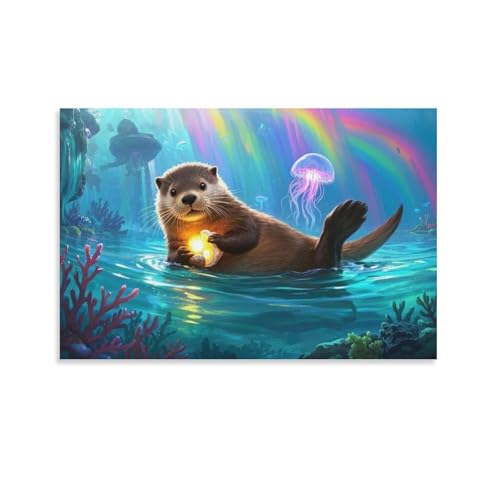 YYVKPMLXC Leinwand Bilder Seeadler Ölgemälde Meereslebewesen Leinwandkunst Abstrakt Gemälde Geschenk Zum Geburtstag Wohnzimmer Wanddekoration 16x24inch(40x60cm) von YYVKPMLXC