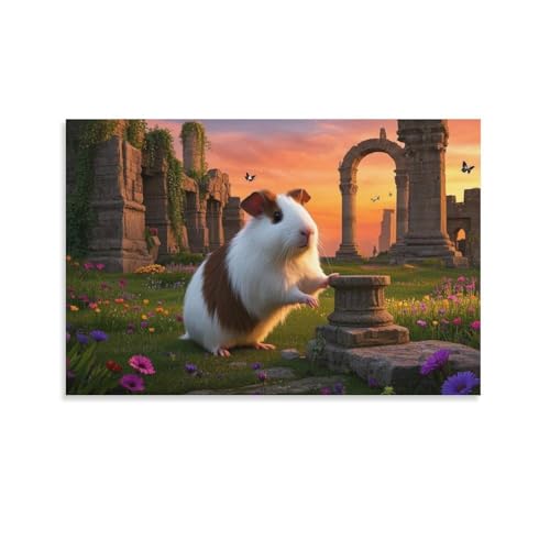 YYVKPMLXC Peruvian Meerschweinchen Kunstdruck Auf Leinwand Dämmerungslandschaft Leinwandmalerei Modern Gemälde Schlafzimmer Wohnung Heimdekoration 16x24inch(40x60cm) von YYVKPMLXC