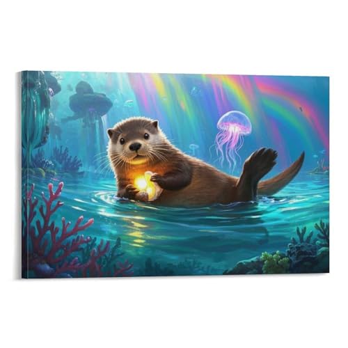 YYVKPMLXC Seeadler Leinwand Bilder Meereslebewesen Leinwandmalerei Abstrakt Gemälde Home Deko Esszimmer Kunstwerk Für Badezimmer Büro Dekorieren 20x30inch(50x75cm) von YYVKPMLXC