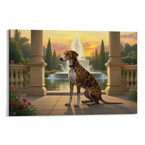 YYVKPMLXC Whippet Ölgemälde Auf Leinwand Klassischer Garten Leinwandkunst Abstrakt Gemälde Geschenk Zum Geburtstag Schlafzimmer Heimdekoration 16x24inch(40x60cm) von YYVKPMLXC