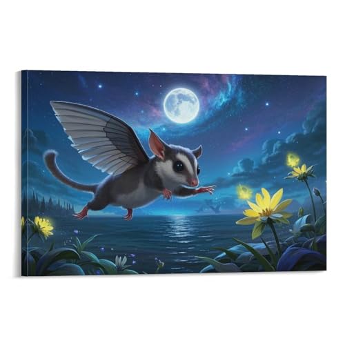 YYVKPMLXC Zuckerfledermaus Ölgemälde Auf Leinwand Natürliche Ökologie Leinwandkunst Modern Gemälde Home Deko Esszimmer Kunstwerk Für Badezimmer Büro 20x30inch(50x75cm) von YYVKPMLXC