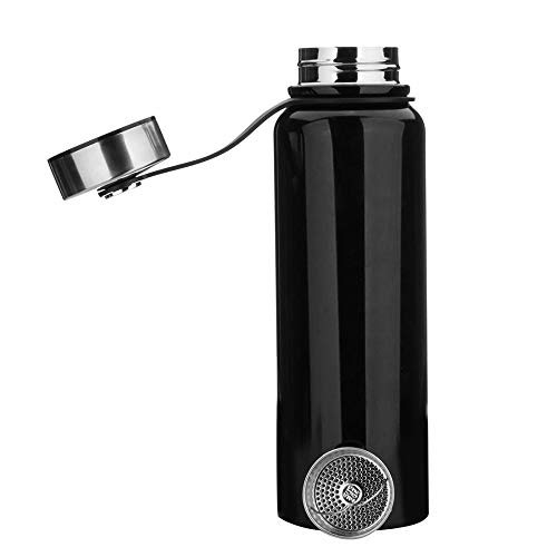 YYW 1.5 Liter Edelstahl Thermo Trinkflasche, Vakuum Isolierte Edelstahl Thermosflasche Auslaufsicher Wasserflasche Sportflasche, Doppelwandige Isolierflasche für Für den Sport (Schwarz) von YYW