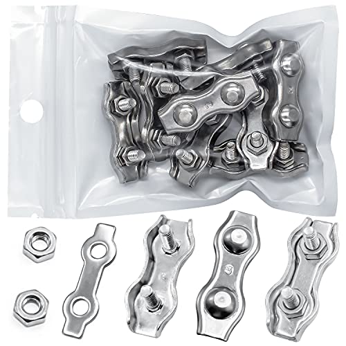 YYWEi Duplex Klemme 3mm Drahtseilklemme 304 Edelstahl Seilklemme für Drahtseile Rostfrei Kabelklemme Markise Fixiert (10 Stück) von YYWEi