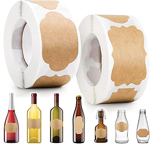 YYWEi Etiketten Selbstklebend Kraftpapier Sticker Kraft Etiketten 700Stk Kraftpapier Aufkleber Für Haushalts, Marmelade,Geschenkaufkleber,Basteln (6 Muster) von YYWEi