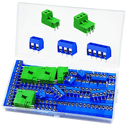 YYWEi PCB Schraubklemmen Screw Terminal Block 114Stk Schraubklemme Steckverbinder 2 Pin / 3 Pin / 4 Pin Lötbare Steckverbinder für Arduino Verwendet von YYWEi