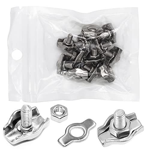 YYWEi Simplex Klemme 2mm Drahtseilklemme Edelstahl Seilklemme für Drahtseile Rostfrei Kabelklemme(12 Stück) von YYWEi