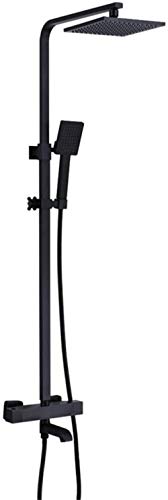 Thermostat-Duschset Verbrühschutz Handbrause Handbrause Messing Großer Duschkopf Wasserhahn Schwarz Thermostat-Duschset Verbrühschutz Handbrause Handbrause Messing Großer Duschkopf Wasserhahn Schwarz von YYWTXC