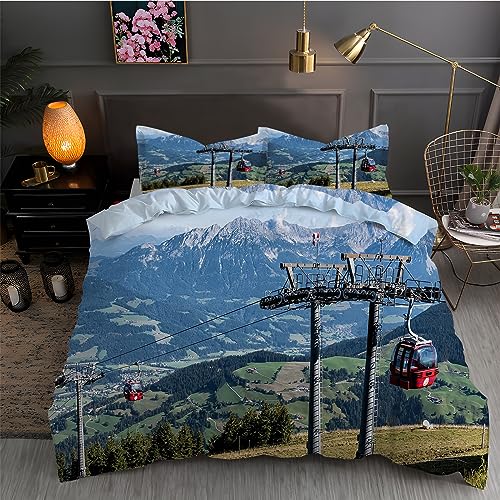 BettwäSche 135x200 Blau Bettbezug Set 3 Teilig Gondel Flauschig BettbezüGe und 2 Kissenbezug 80x80, Allergiker BettwäSche-Sets Weiche Microfaser mit ReißVerschluss BettwäSche 135x200 Blau Bettbezug Set 3 Teilig Gondel Flauschig BettbezüGe und 2 Kissenbezug 80x80, Allergiker BettwäSche-Sets Weiche Microfaser mit ReißVerschluss von YYZBS