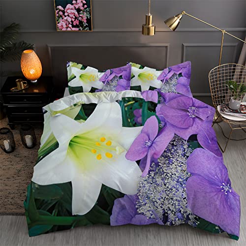 BettwäSche 135x200 Orchidee Bettbezug Set 3 Teilig Lilie Flauschig BettbezüGe und 2 Kissenbezug 80x80, Allergiker BettwäSche-Sets Weiche Microfaser mit ReißVerschluss BettwäSche 135x200 Orchidee Bettbezug Set 3 Teilig Lilie Flauschig BettbezüGe und 2 Kissenbezug 80x80, Allergiker BettwäSche-Sets Weiche Microfaser mit ReißVerschluss von YYZBS