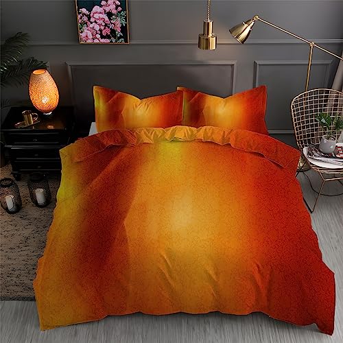 BettwäSche 155x220 Orange Bettbezug Set 3 Teilig Dunst Flauschig BettbezüGe und 2 Kissenbezug 80x80, Allergiker BettwäSche-Sets Weiche Microfaser mit ReißVerschluss von YYZBS