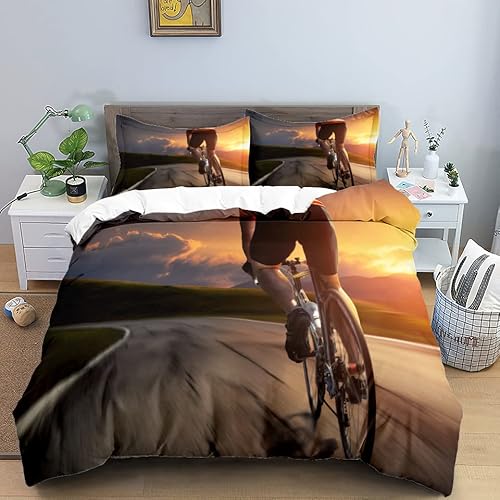 Bettwäsche 140x200 Orange Radfahren Warme Mikrofaser BettwäSche-Sets,Mit ReißVerschluss 3 Teilig Bettbezug Und 2 KissenbezüGe 80x80cm,Geeignet FüR Bettwäsche 140x200 Orange Radfahren Warme Mikrofaser BettwäSche-Sets,Mit ReißVerschluss 3 Teilig Bettbezug Und 2 KissenbezüGe 80x80cm,Geeignet FüR von YYZBS