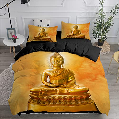 YYZBS BettwäSche 135x200 orangefarbener Alter Buddha Warme Mikrofaser BettwäSche-Sets ,Mit ReißVerschluss BettwäSche 135x200 ​Und 2 Kissenbezug 80x80，Geeignet FüR Erwachsene Und Kinder von YYZBS