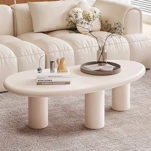 YYZIWYUN Wolkenförmiger Couchtisch Unregelmäßiger Cremefarbener Couchtische Mit DREI Beinen Moderner Frei Geformter Couchtisch Für Wohnzimmer Und Kleine Wohnungen Einfacher Aufbau von YYZIWYUN