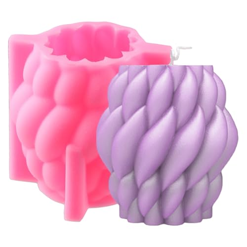 YYlingx Twirl Regentropfen Form Kerze Silikonform, 3D Spirale Regentropfen Moderne Kunst Seifenform Geometrisch Gebogene Säule Silikonform für DIY Handwerk Home Decor Schokoladenkuchen Fondant von YYlingx