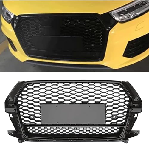 YYlong Auto Vordere Stoßstange Kühlergrill für Audi Q3/SQ3 2016 2017 2018 KüHlergrill Front Ersatz Hauben Grill Doppelsteg Sport Kühlergrill von YYlong