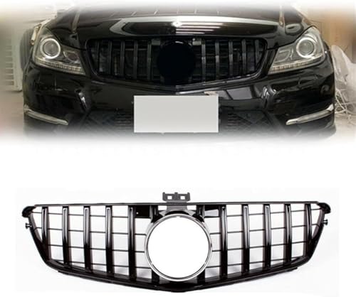 YYlong Auto Vordere Stoßstange Kühlergrill für Benz C Class W204 2008.7-2013 C200 C250 C300 C180 G&T KüHlergrill Front Ersatz Hauben Grill Doppelsteg Sport Kühlergrill von YYlong