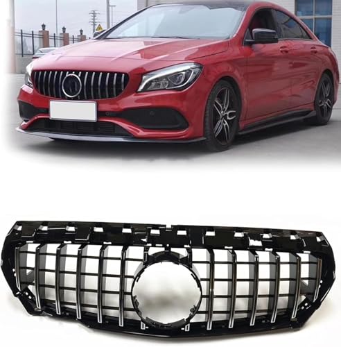 YYlong Auto Vordere Stoßstange Kühlergrill für Benz CLA W117 CLA200 2013-2016 CLA250 CLA45 G&T KüHlergrill Front Ersatz Hauben Grill Doppelsteg Sport Kühlergrill von YYlong
