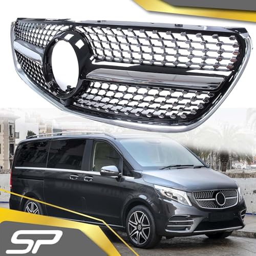 YYlong Auto Vordere Stoßstange Kühlergrill für Benz V-Class W447 V250 V260 V300 2014-2019 KüHlergrill Front Ersatz Hauben Grill Doppelsteg Sport Kühlergrill YYlong Auto Vordere Stoßstange Kühlergrill für Benz V-Class W447 V250 V260 V300 2014-2019 KüHlergrill Front Ersatz Hauben Grill Doppelsteg Sport Kühlergrill von YYlong