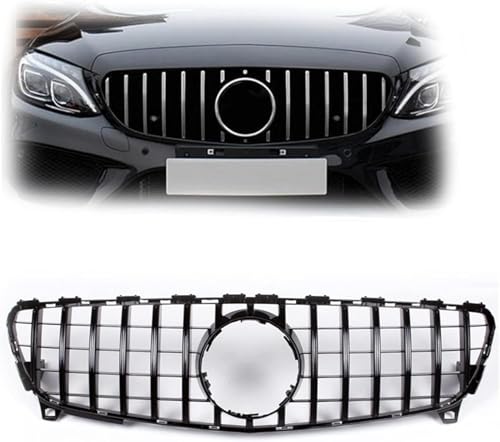 YYlong Auto Vordere Stoßstange Kühlergrill für Benz W176 A Class 2016-2018 A250 A200 A45 Facelift Black GT KüHlergrill Front Ersatz Hauben Grill Doppelsteg Sport Kühlergrill von YYlong