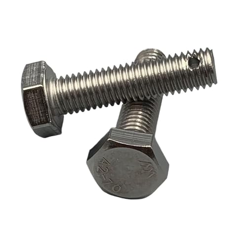 1/2 stücke M8 M10 M12 M14 M16 304 Edelstahl Schraube Sechskantschraube Mit Splintloch Am Schaft(70mm,2Pieces M10) von YZADSXCL