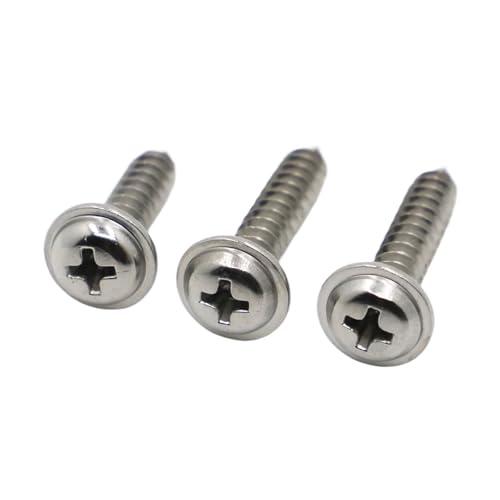 10/20/50 Stück PWA Kreuzrundkopf mit Unterlegscheibe Selbstschneidende Schraube M2 .3 .6 M3 M4 M5 304 Edelstahlschraube(8mm,M2 50pcs) von YZADSXCL