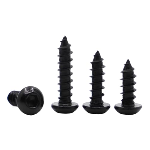 10/20 Stück M4 M5 M6 Schwarze Innensechskant-Blechschrauben mit Rundkopf aus 8. Stahl(12mm,M5 10pcs) von YZADSXCL