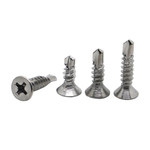 10 Stück M3.5 M4.2 .8 M5. M6.3 410 Edelstahl Flachkopf Selbstbohrende Schraube Selbstschneidende Schwalbenschwanzschraube(13mm,M4.8 20pcs) von YZADSXCL
