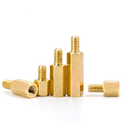 100 Stück Messing-Abstandshalter M2 M2,5 XL + Gewinde 4 mm Länge 4–15 mm männlich weiblich Messing Abstandshalter Sechskantbolzen PCB Computer PC Motherboard Abstandshalter(15mm,M2.5 Thread 4mm) von YZADSXCL