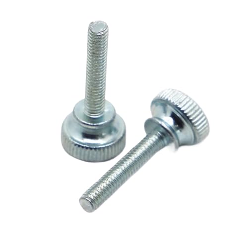 2/5 Stück M6 M8 M10 Doppelstock-Vorhangwandglas-Rändelschraube mit hohem Stufenkopf, handfest anziehen, Rändelschraube einstellen(10mm,M6 5pcs) von YZADSXCL