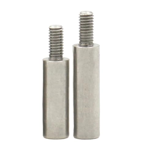 2 Stück M2 M2.5 M3 M4 M5 M6 * L+4/6/8mm 304 Edelstahl Einzelend-Rundbolzen Mit Verlängerter Mutter Außen-Innengewinde Abstandshalter Adapter(22mm(2Pcs)) von YZADSXCL