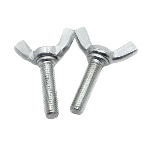 2 Stück M8 M10 M12 Verzinkter Kohlenstoffstahl Schmetterlingsschraube Flügelschraube Daumenflügelschraube Klaue Handfestziehschraube(16mm,M8 2pcs) von YZADSXCL