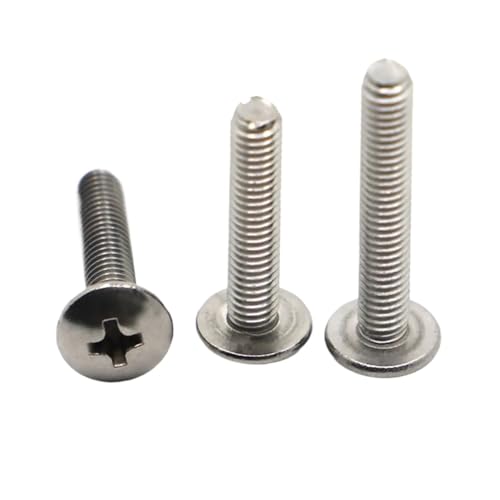 5/10 Stück Kreuzschlitz-Maschinenschrauben M3 M4 M5 M6 Pilzkopfschraube 304 Edelstahlschraube(10mm,M6 5pcs) von YZADSXCL