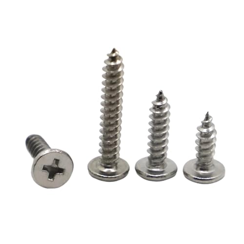 5/10 Stück M4 M5 M6 A2 304 Edelstahl Kreuz Super Ultradünne flache Waferkopf selbstschneidende Holzschraube(35mm,M4 10pcs) von YZADSXCL