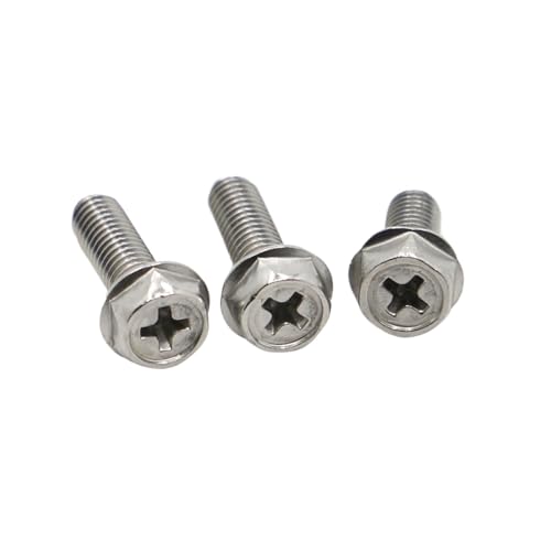 5/10 Stück M4 M5 M6 A2-70 304 Edelstahl Kreuzschlitz Außensechskant Sechskantkopf Flanschschraube Bolzen(35mm,M6 5pcs) von YZADSXCL