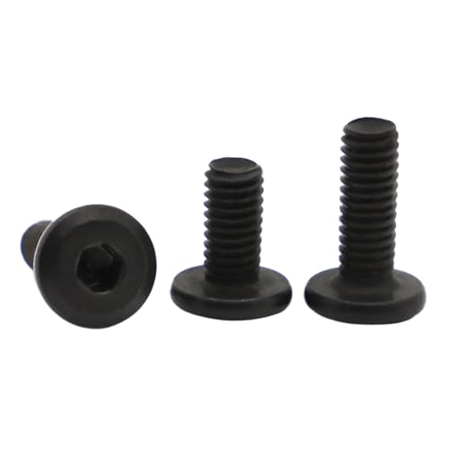 5/10 Stück M5 M6 M8 Schwarzer Kohlenstoffstahl Große flache Sechskantschraube Innensechskantschraube Möbelschraube Verbindungsschraube(12mm,M5 10pcs) von YZADSXCL
