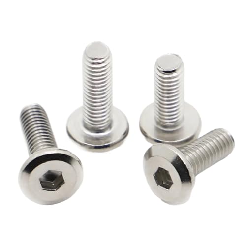 5 Stück M3 - M8 304 Edelstahl Sechskant Innensechskant Große Flachkopf Möbel Nietschraube Verbindungsbolzen(10mm,M6 5pcs) von YZADSXCL