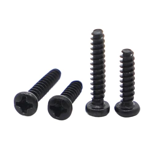 50/100 Stück M1.4 .7 M2 .3 .6 M3 .5 M4 Schwarze Stahlschraube Kreuzschlitz-Flachkopf Flachschwanz Selbstschneidende Schraube(6mm,M3.5 50pcs) von YZADSXCL