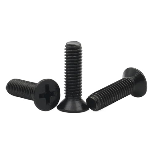 5100 Stück schwarzer Kohlenstoffstahl M1 M1.2 M1.4 M1.6 M1.7 Mini-Senkkopfschraube mit kleinem Kreuzschlitz(2mm,M1 (100pcs)) von YZADSXCL