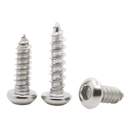 70-630-teiliges Set M2 .5 M3 M4 M5 M6 304 Edelstahl Rundkopf Sechskant Innensechskant Selbstschneidende Schrauben Holzschraube(Set8-80pcs) von YZADSXCL