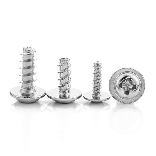 YZADSXCL 50/100 Stück M1,4 M1,7 M2 M2,3 M2,6 M3 M4 Länge 3–20 mm Schraube PWB Rundkopf selbstschneidende Schraube vernickelte PWB-Schraube(2.3 x 12 100pc) von YZADSXCL
