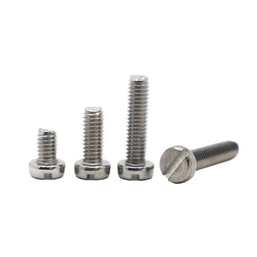 YZADSXCL 50 Stück M1.6 M2 M2.5 304 A2-70 Edelstahl Schlitzkappe Kopf Schlitz Spalte Rundzylinderschraube Bolzen(3mm,M2 50pcs) von YZADSXCL