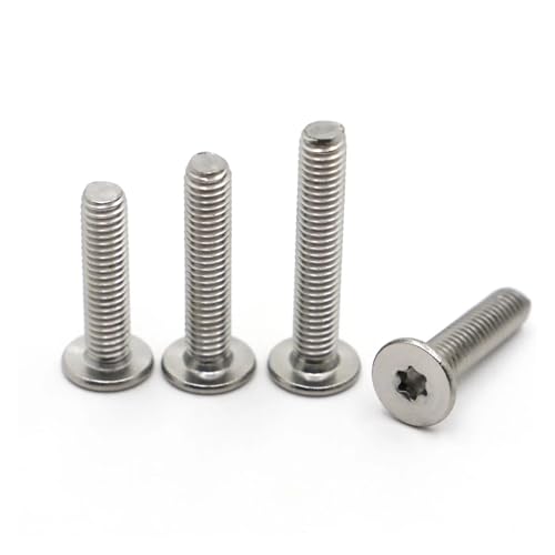 YZADSXCL 50 Stück M1.6 M2 M2.5 A2 304 Edelstahl Sechslappen Torx Ultradünne Super Low Flat Waferkopfschraube(5mm,M1.6 50pcs) von YZADSXCL