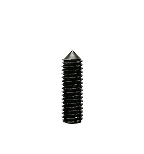 50 Stück M2 M2,5 M3 Länge 2–12 mm, schwarzer Innensechskant, konischer Endbolzen, Kegelspitze, Madenschraube(4mm,50pcs M2) von YZADSXCL