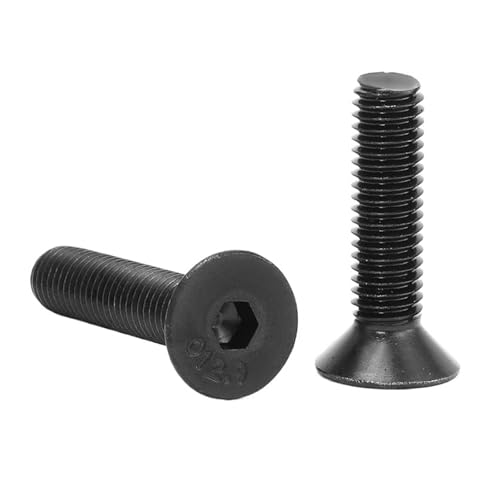 YZADSXCL 50 stücke M1.6 M2 M2.5 Schwarz Grade 10.9 Hexagon Innensechskant Flache Senkkopfschraube Schraube(12mm,M2.5(50pcs)) von YZADSXCL